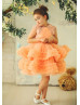 Ruffle Tulle Lace Appliques Flower Girl Dress